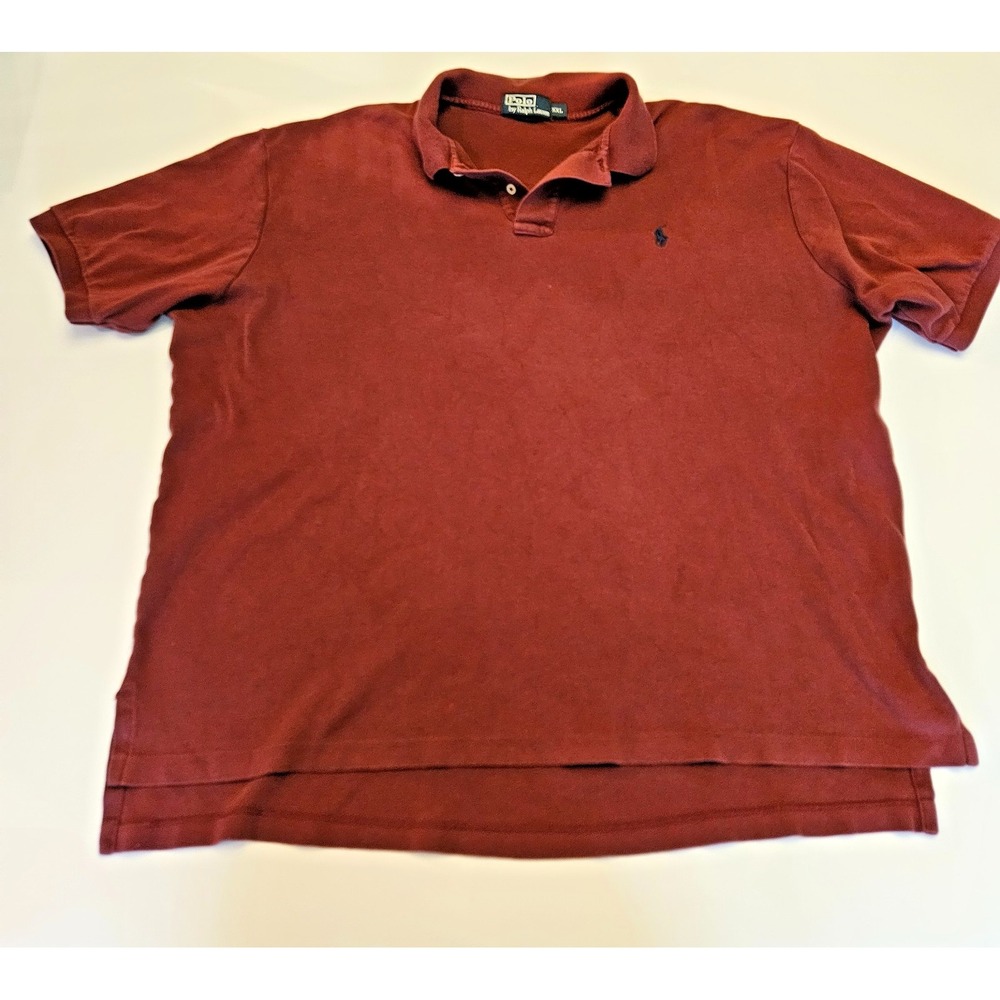 Polo Ralph Lauren Mens XXL Burgundy Maroon Short Sleeve Cotton Polo Shirt